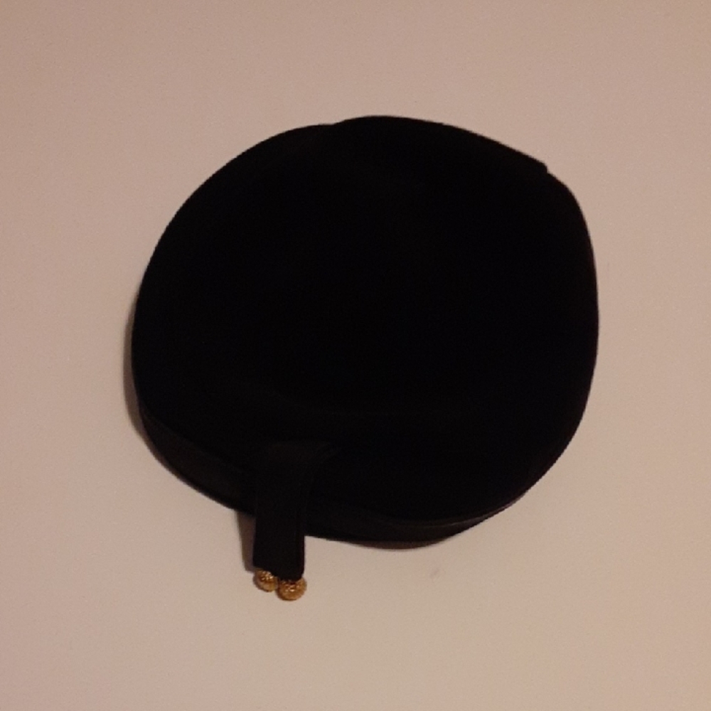 Elegant Antique Black Women's Hat with Gold Accents